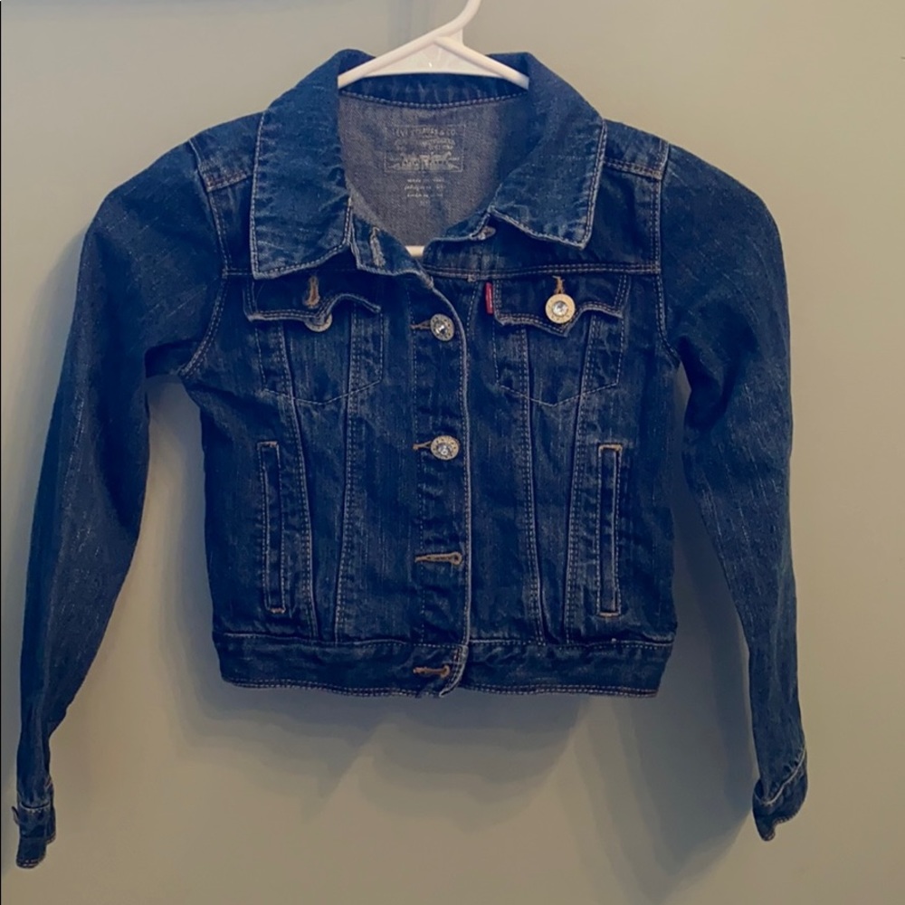 Girls Levi’s denim jacket with rhinestone buttons